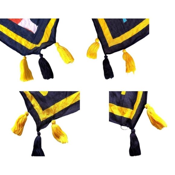 Vintage Flower Power Scarf Long Tassels 74 in L x 31 in W Rectangle Tabl… - Picture 12 of 12